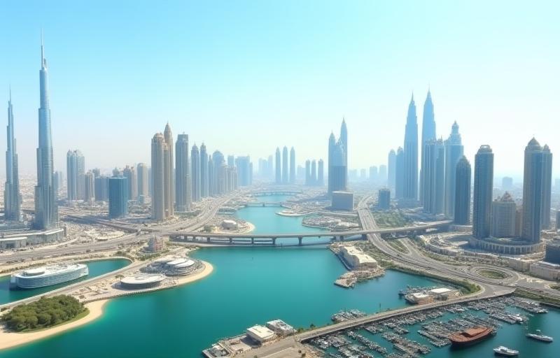 Panoramic view of Dubai city, near the office location.