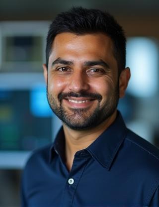Portrait of Salman Hassan, Weather Forecasting Technician at Gulf Skies Meteorology.
